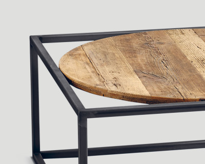Konferenční stolek Tuscania z kovu a smrkového dřeva - Donate