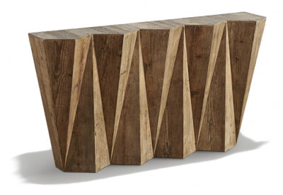 Konzolový stolek Rognosa z recyklovaného smrku se vzorem - Donate