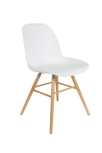 Jídlení židle Albert, minimalistická, plast, dřevěné nohy - Donate