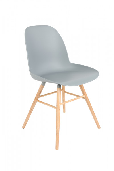 Jídlení židle Albert, minimalistická, plast, dřevěné nohy - Donate