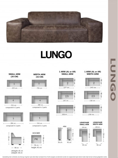Sedací souprava Lungo, vyráběná na míru - Donate