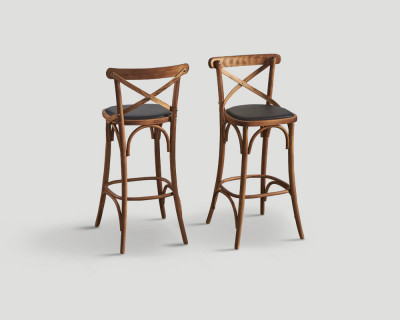 Barová židle Lungo, bukový základ a kůže - Donate 