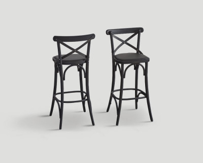 Barová židle Lungo, bukový základ a kůže - Donate 